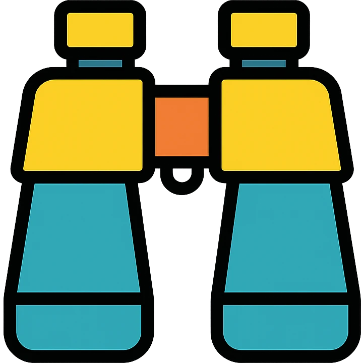 color outline icon of binoculars emoji