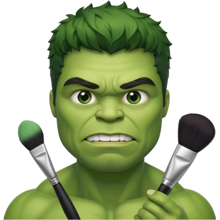 hulk se maquiando emoji