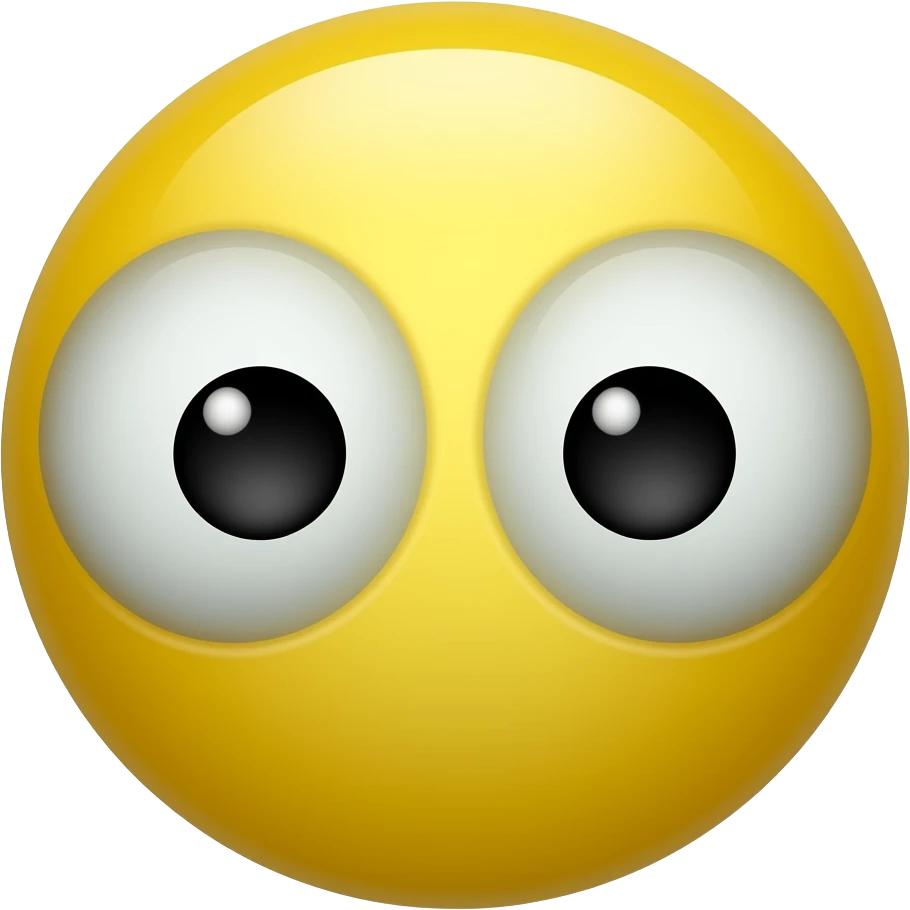 Una cara amarilla con ojos grandes emoji
