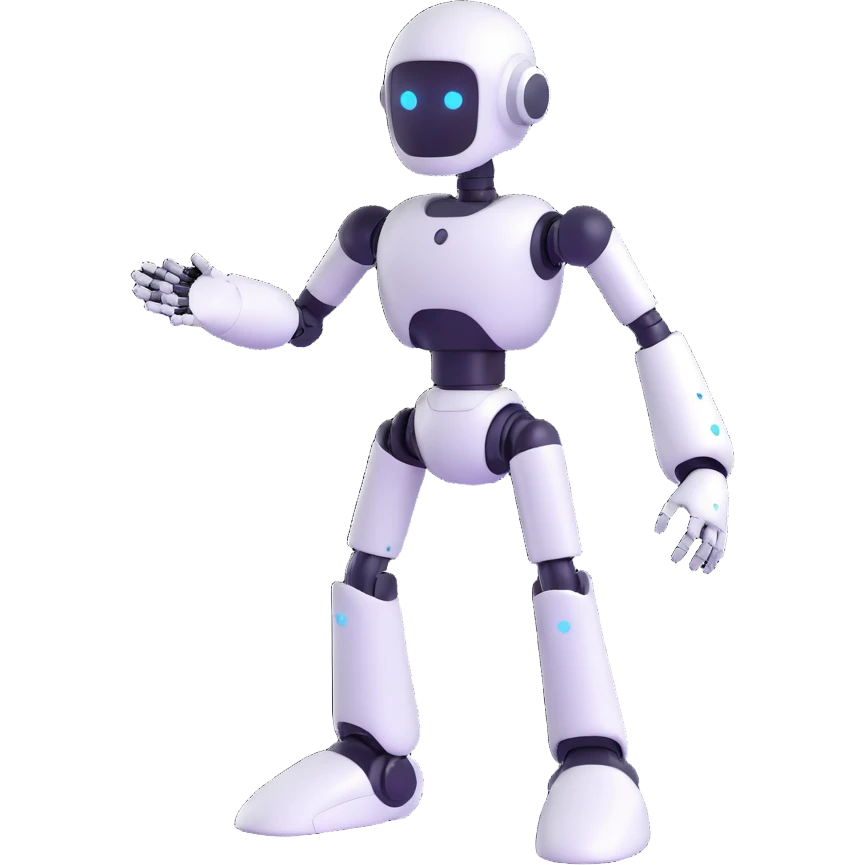 an artificial intelligence standing emoji