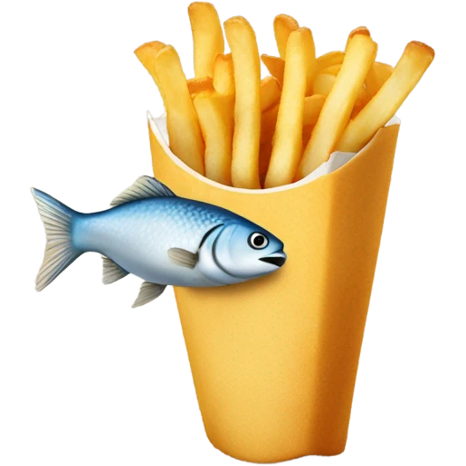Fish eatingva french fry emoji