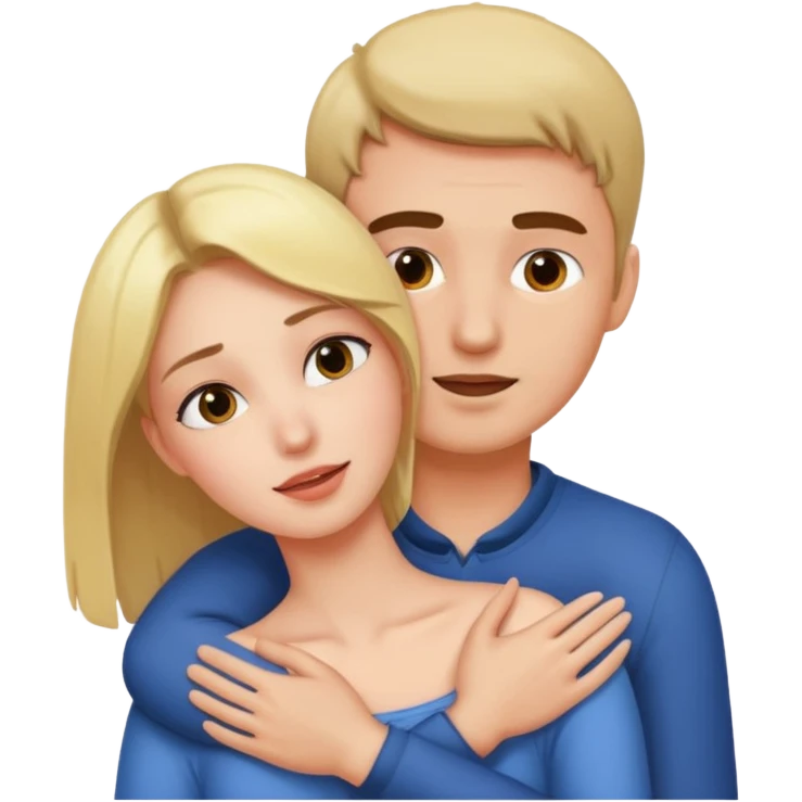 a girl grab his neck with her two hands emoji