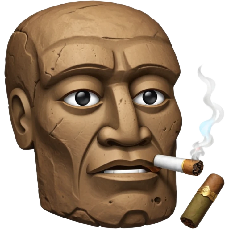 Easter island head smoking cigar emoji