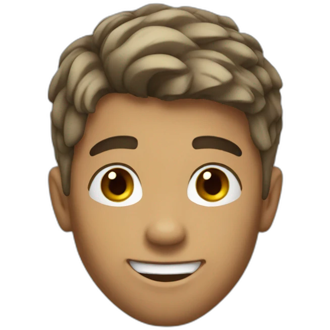 young man with short hair goofy soccer player emoji