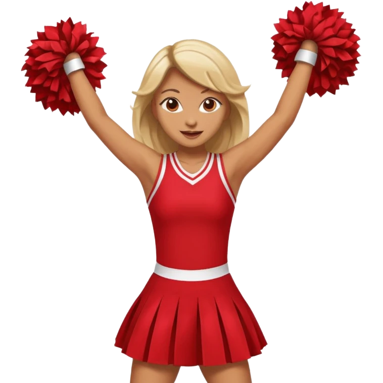 red cheer leader dress, dancing emoji