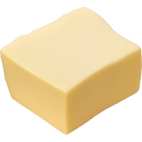 Realistic Butter on a rose gold plate emoji