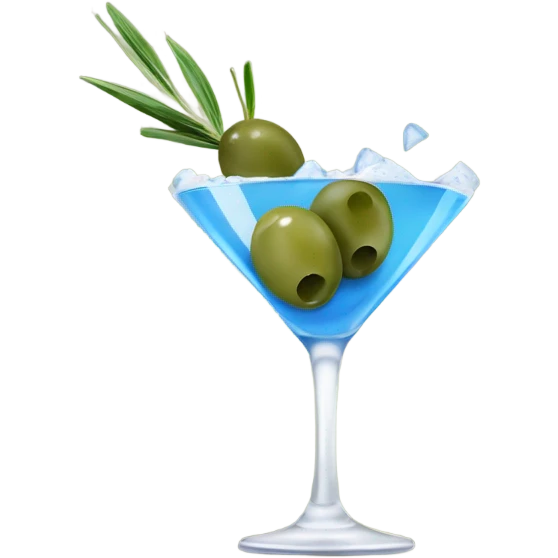 Blue cheese stuffed olives in a dirty martini emoji