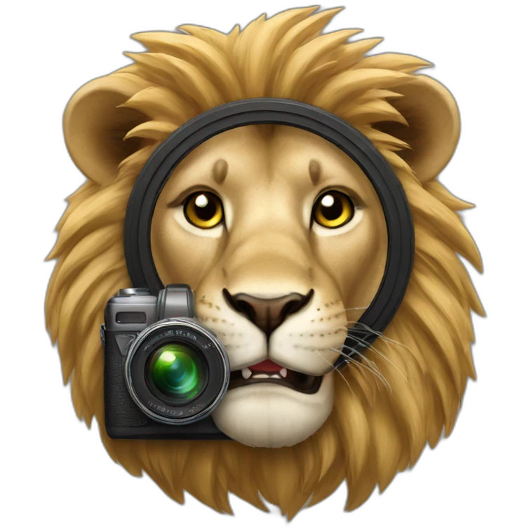 lion with camera emoji