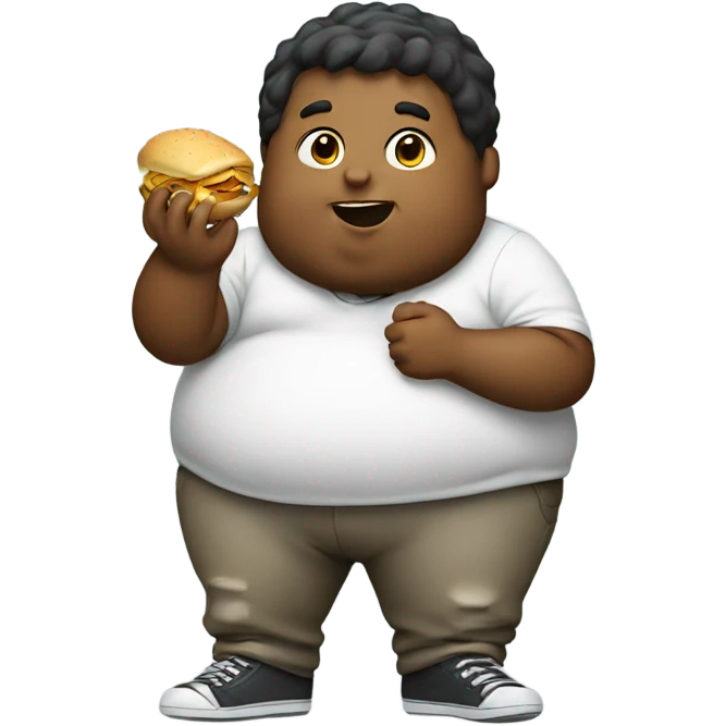 Fat boy eating food emoji
