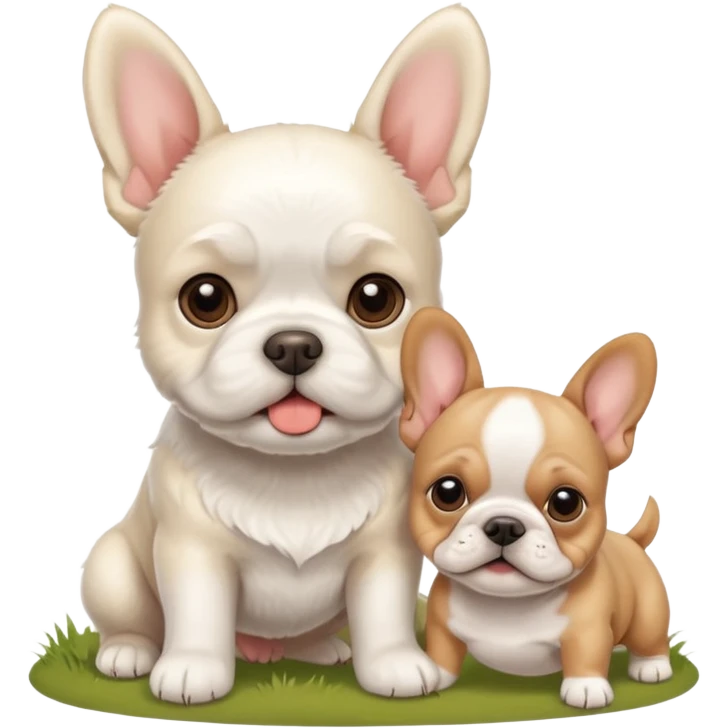 white west terrier and light brown french bulldog emoji