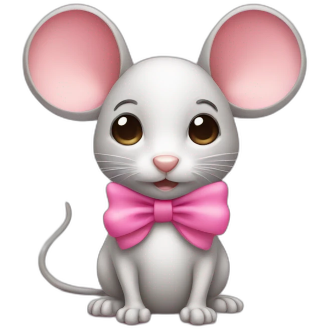mouse with pink bow emoji