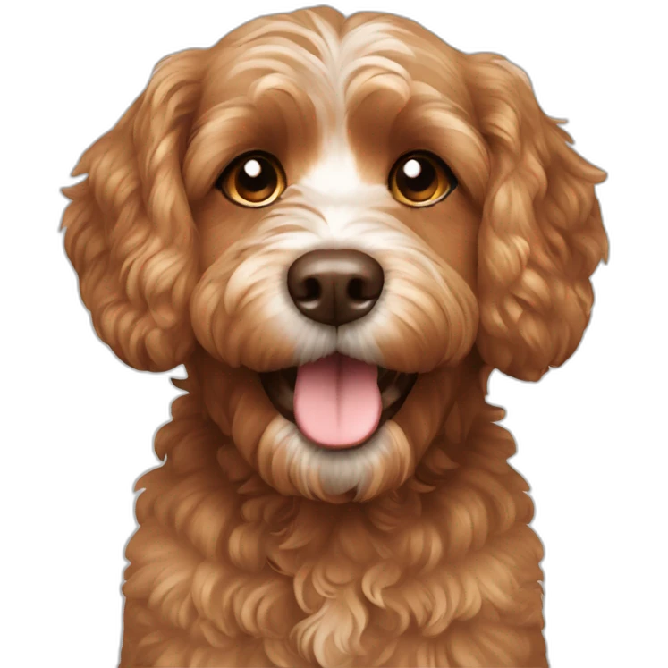 Cavapoo dog brown emoji