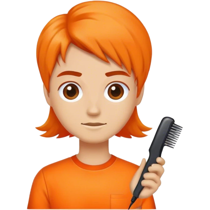hairdresser wearing a orange shirt  emoji