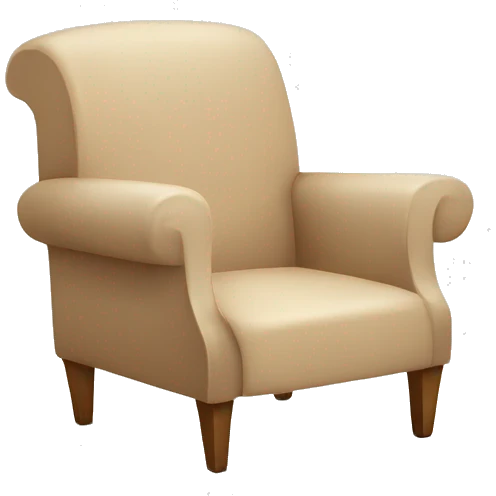 Simple Beige Armchair with blanket and open book on it emoji