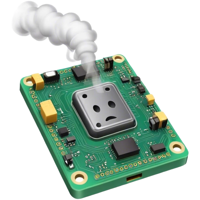 smoke coming out of a circuit board emoji