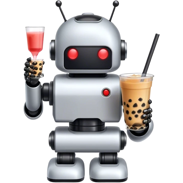 Boba tea robot 2￼ emoji