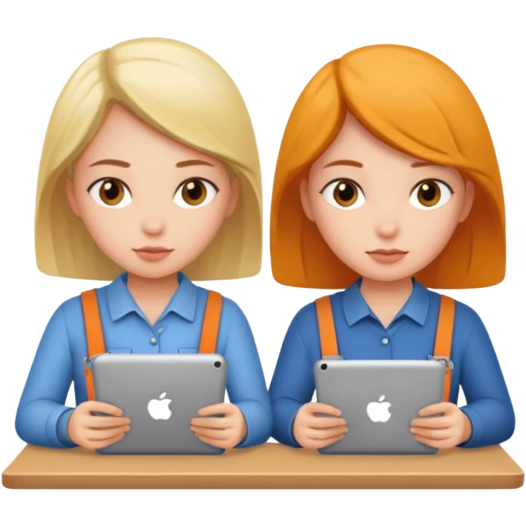 TWO GIRLS DOING A PROJECT PROFESSIONAL emoji