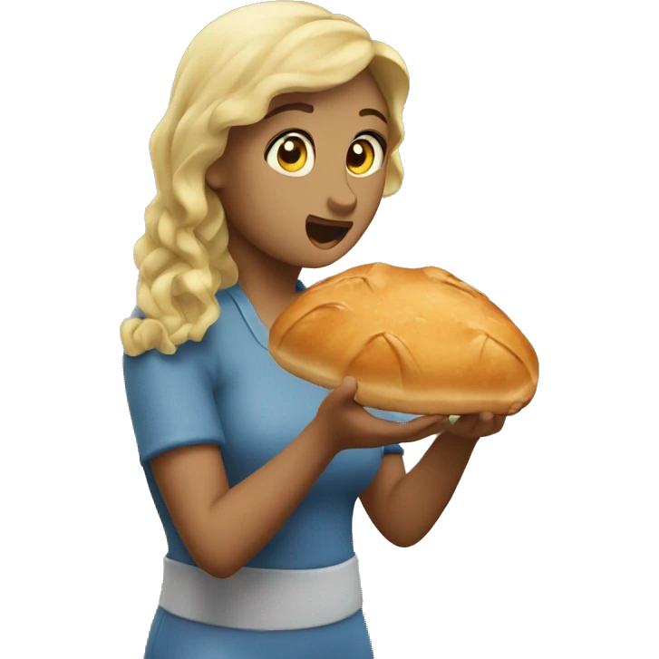a siren eating bread emoji