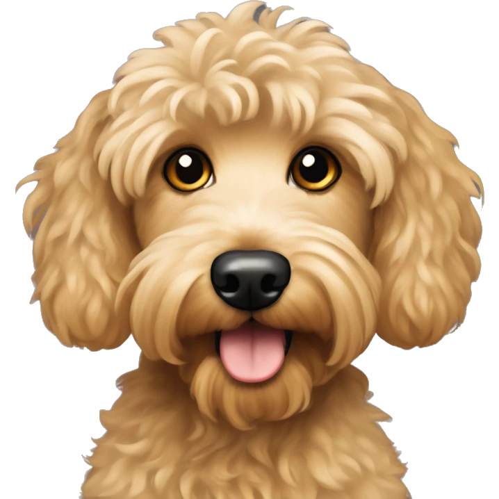 Goldendoodle and black yorkie-poodle emoji