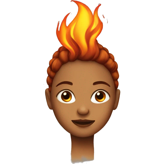 Girl with hair made of fire emoji