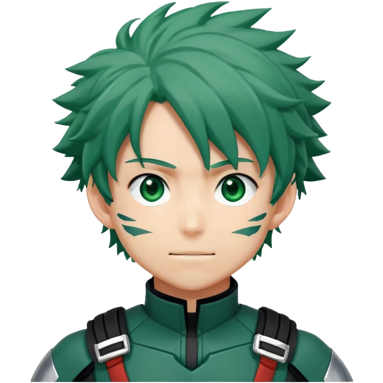 Izuku Midoriya (Deku) from My Hero Academia with green hair and hero costume emoji