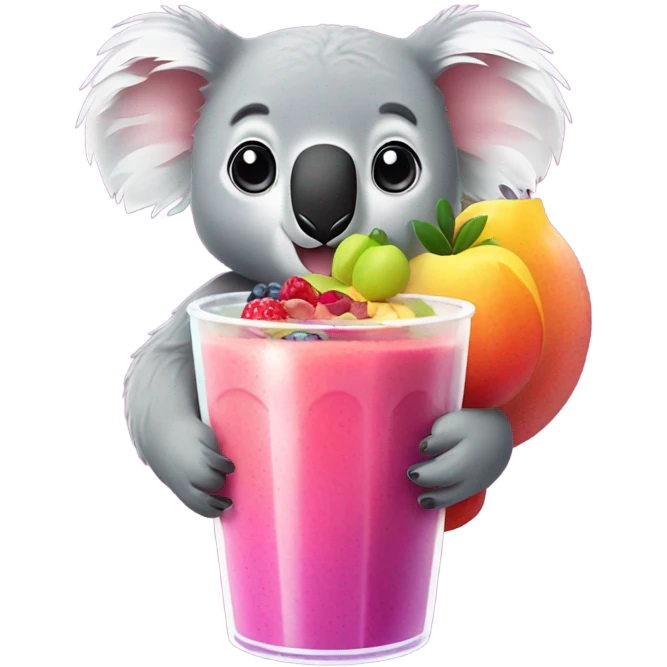 Koala with smoothie emoji