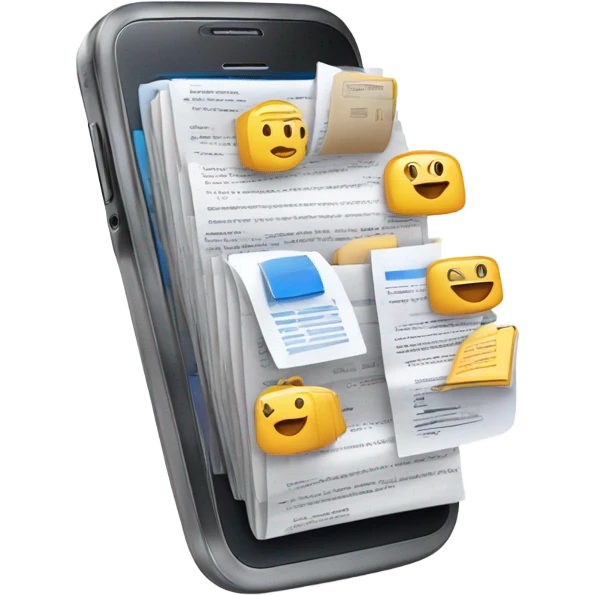 documents inside of a phone emoji