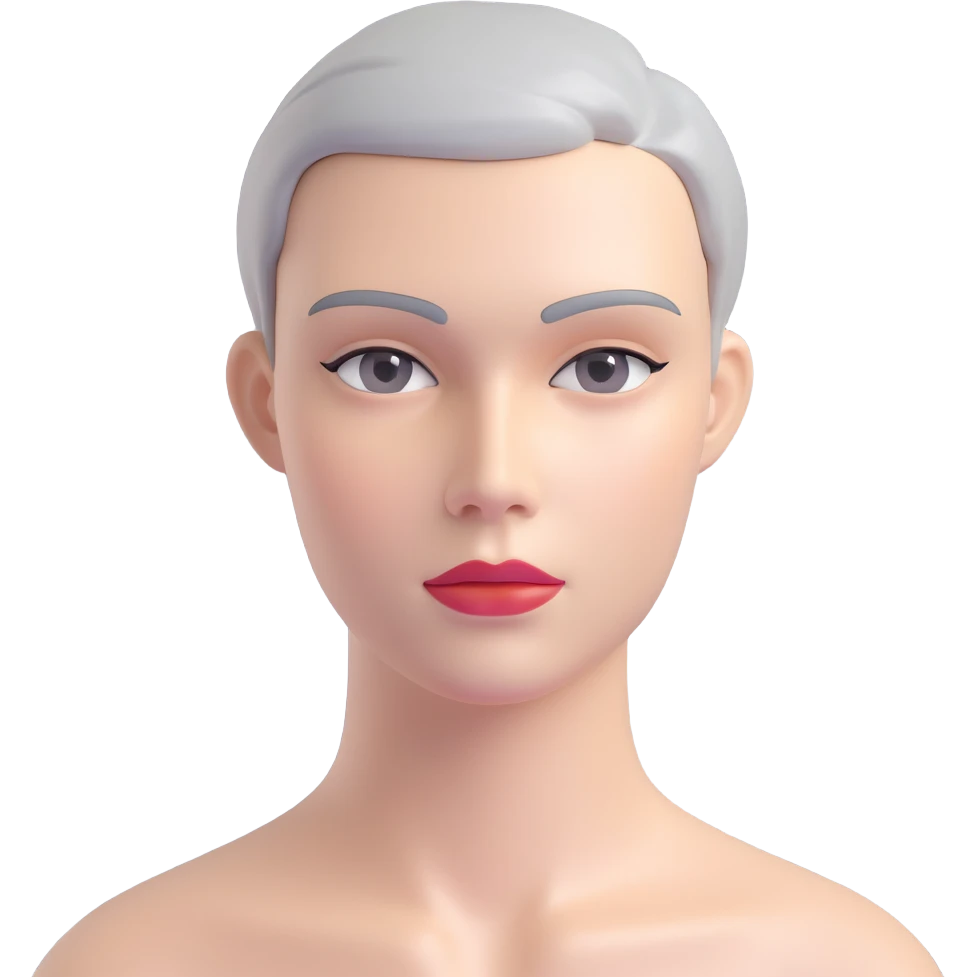 grey mannequin face, 3D style, modern and clean, subtle highlights emoji