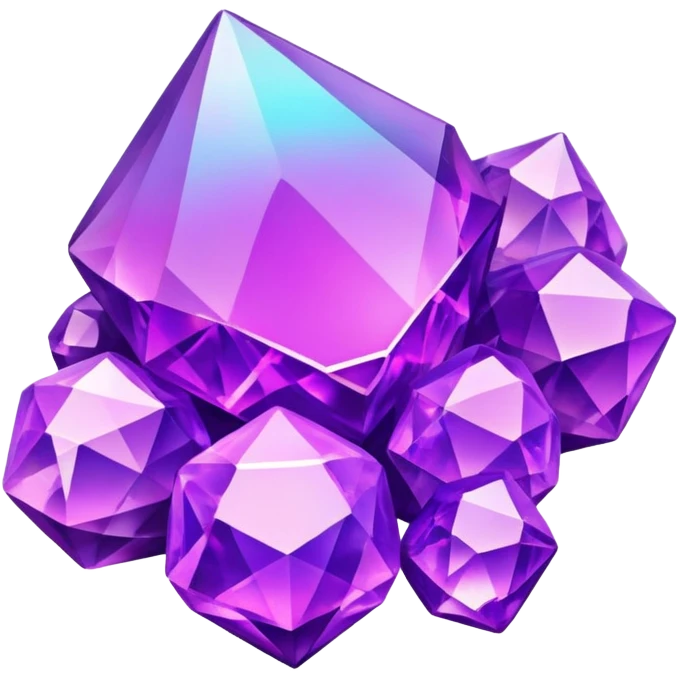 Purple vaporwave gem cluster emoji