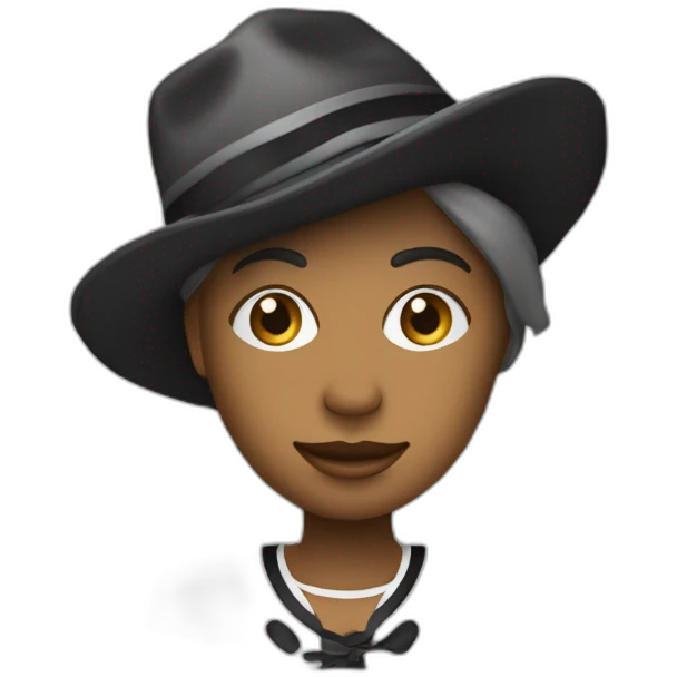 Personne ent tenue rayée noire et blanche avec un chapeau de même motif  emoji