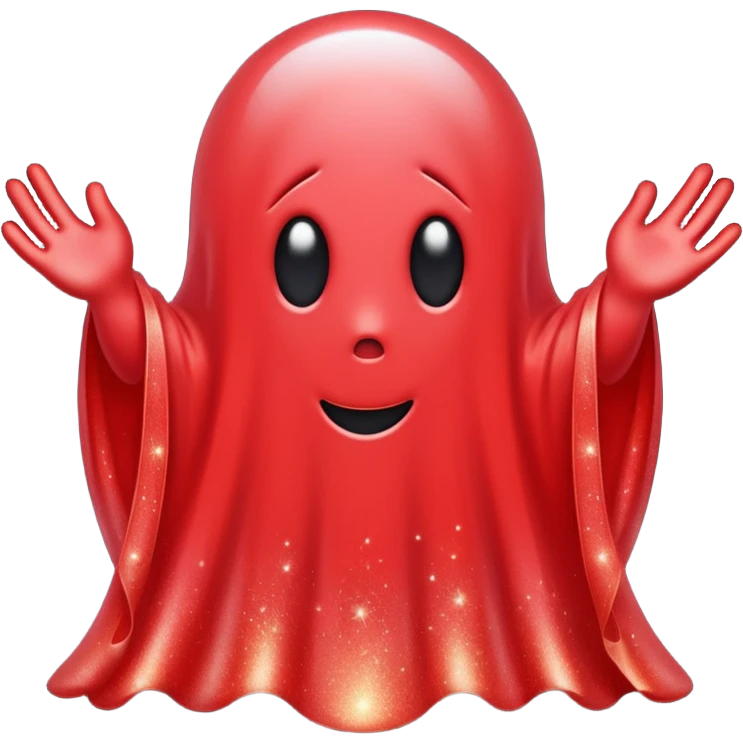 red glitter ghost style hype emoji