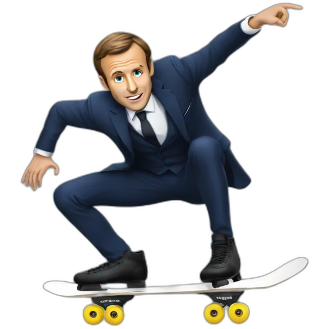 Macron qui fait du skate emoji