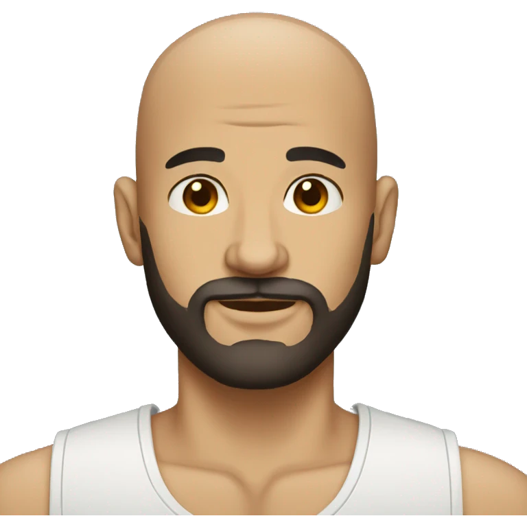 Bald man with a beard wearing tattoos  emoji