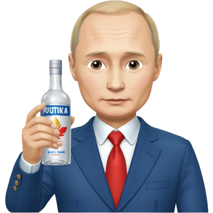Putin with vodka “putinka” emoji
