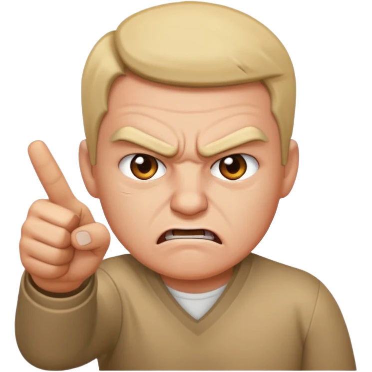person pointing down with angry face  emoji