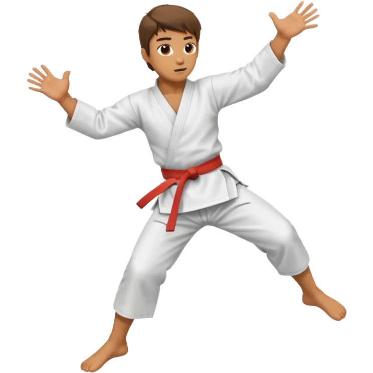Karate guy jumps on crossroad emoji