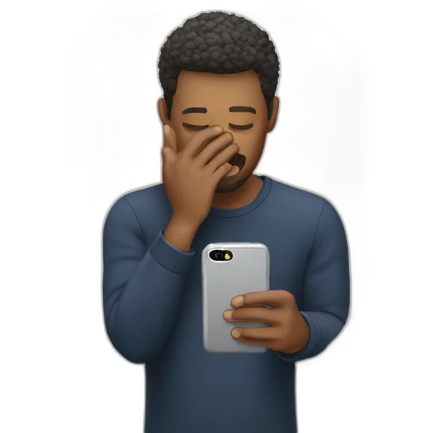Man sucked into his phone emoji