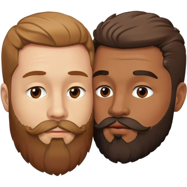 two bearded guys kissing emoji