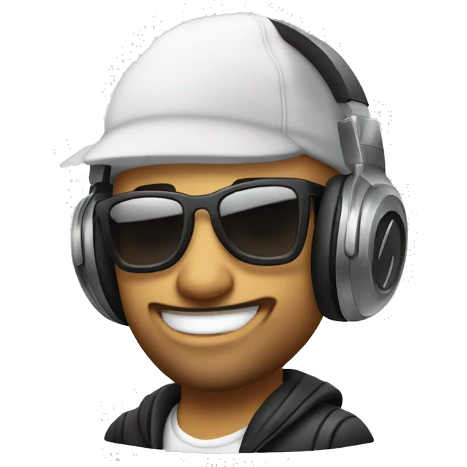 DJ de piel blanca con parche pirata emoji