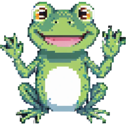 smiling frog waving emoji