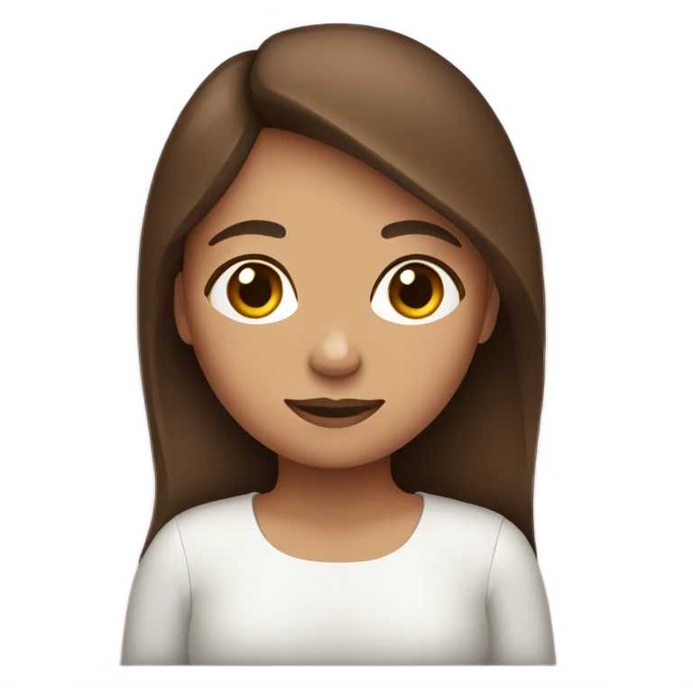 Girl with Brown hair on her iPad emoji