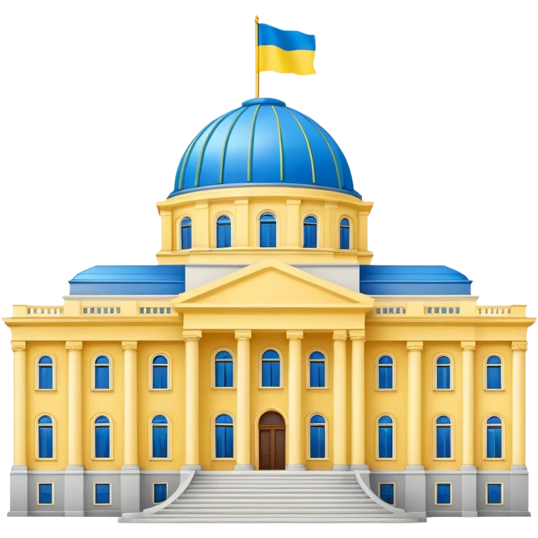 Presidential buildings with the flag of Ukraine emoji