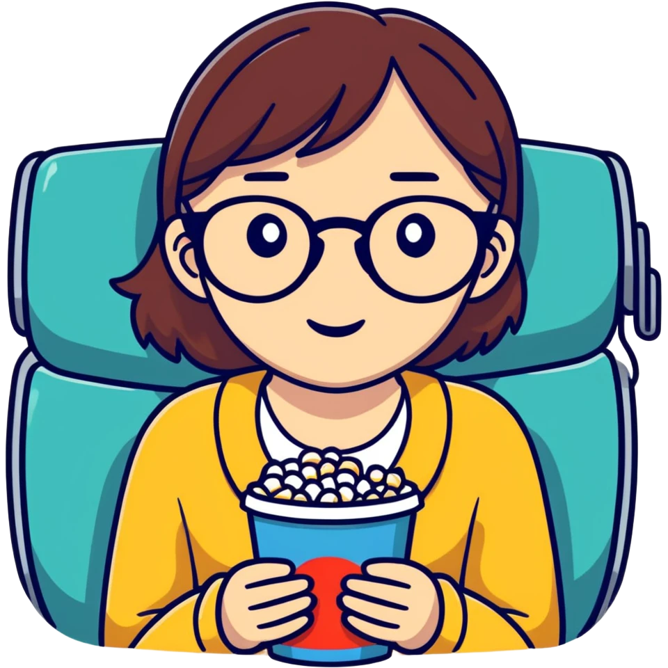 Girl with glasses wathching stranger things movie emoji