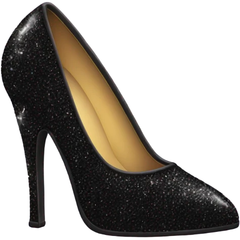 black sparkly high heel emoji