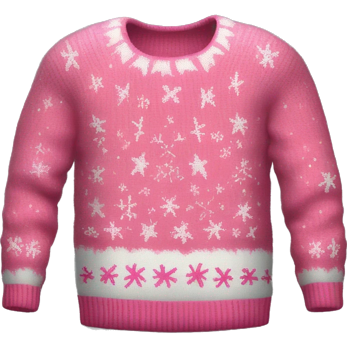 Realistic isolated pink ugly Christmas sweater. emoji