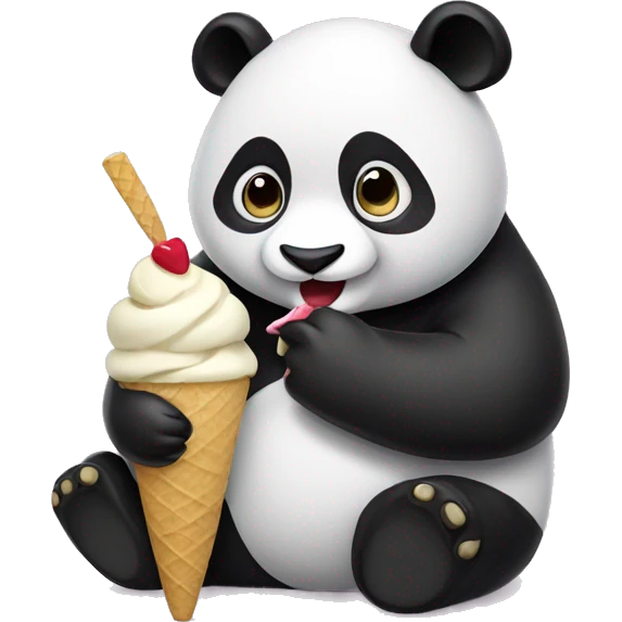 Panda eating ice cream emoji