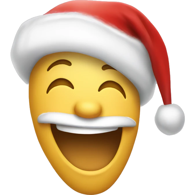 Laughing face with Santa hat emoji