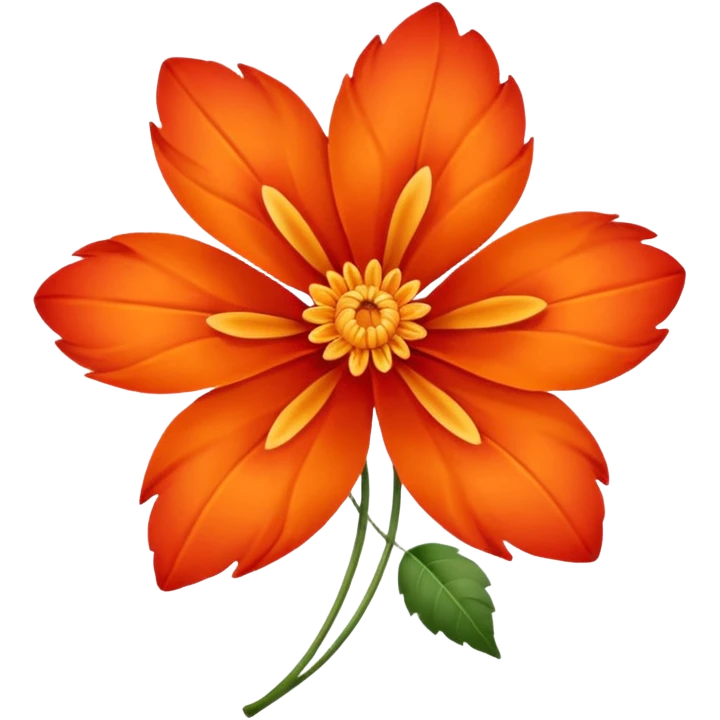An autumn flower with orange-red petals curled by cool wind. emoji
