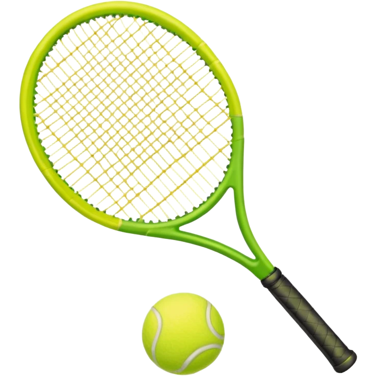 A green dark tennis racket 
(1) with a tennis ball(1) emoji