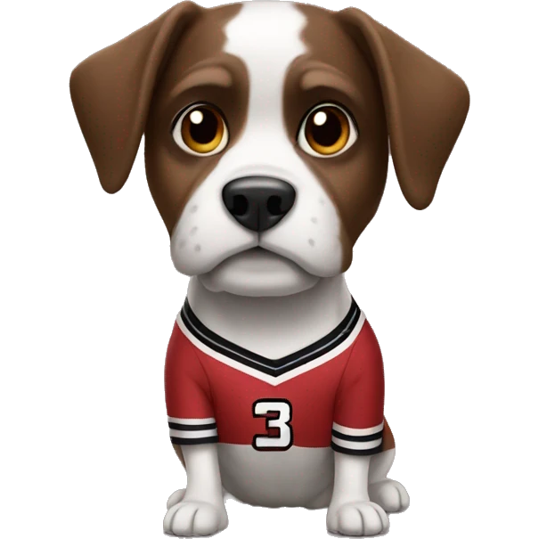 Dog wearing a gamecock jersey emoji